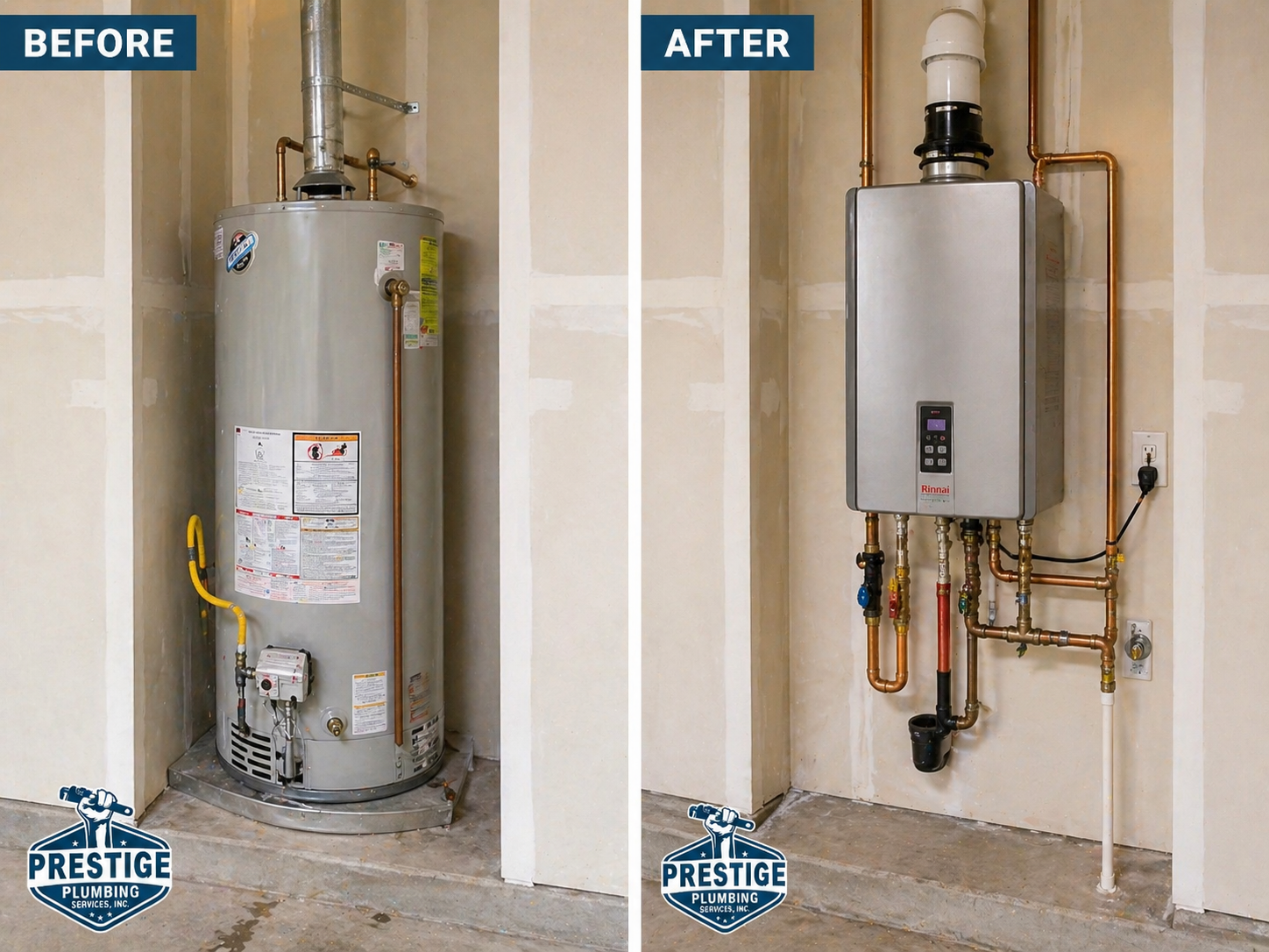 water heater replaced with a tankless system in Burbank CA