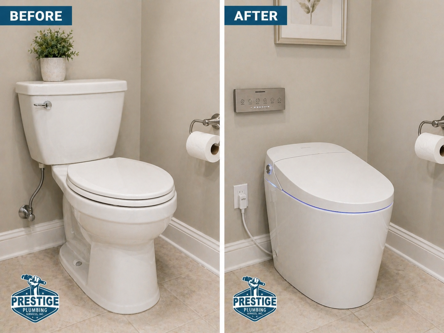 home owner wanted a updated toilet with a built in bidet in Burbank CA