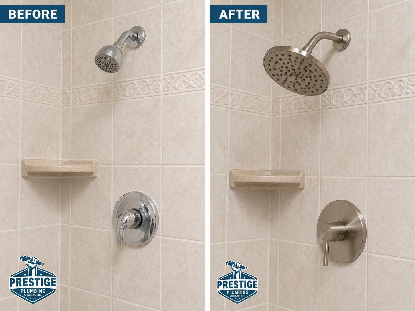 shower head and handle replaced to match in Burbank CA