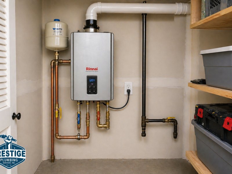 New water heater after installation