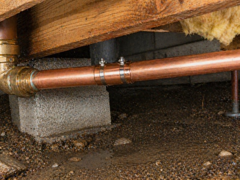 Repaired pipe after emergency service